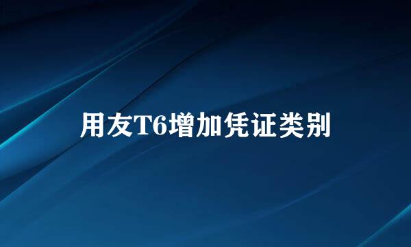 用友T6增加凭证类别