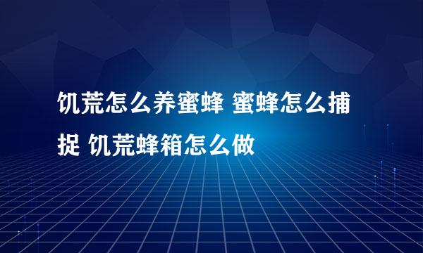 饥荒怎么养蜜蜂 蜜蜂怎么捕捉 饥荒蜂箱怎么做