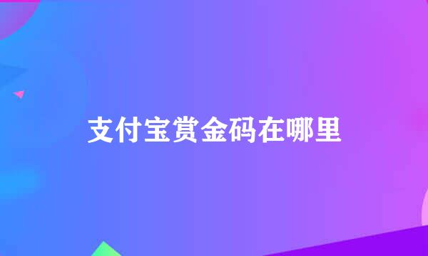 支付宝赏金码在哪里