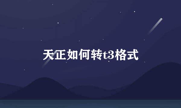 天正如何转t3格式