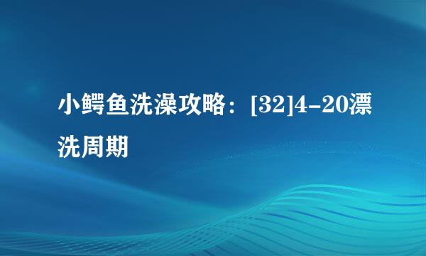 小鳄鱼洗澡攻略：[32]4-20漂洗周期