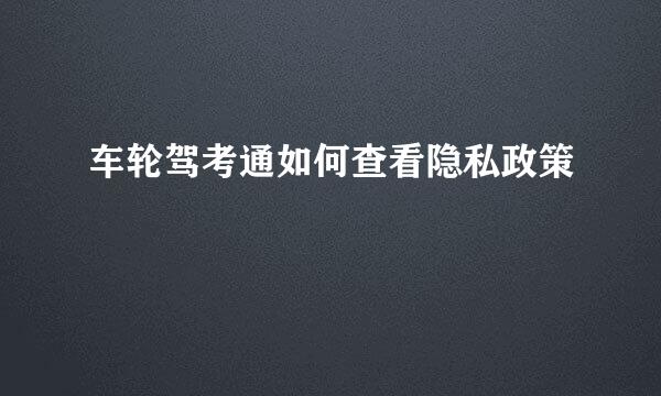 车轮驾考通如何查看隐私政策