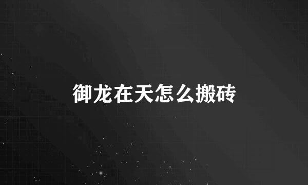 御龙在天怎么搬砖