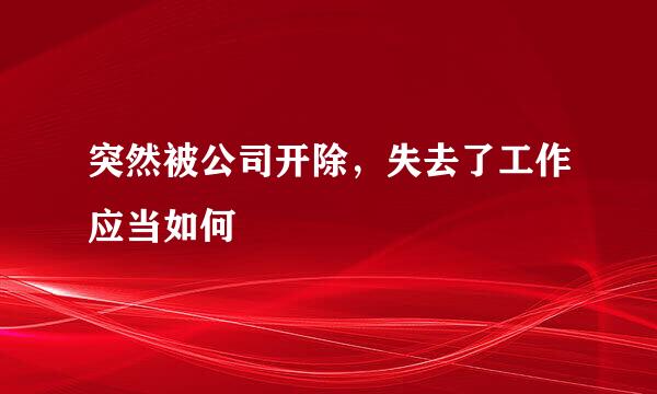 突然被公司开除，失去了工作应当如何