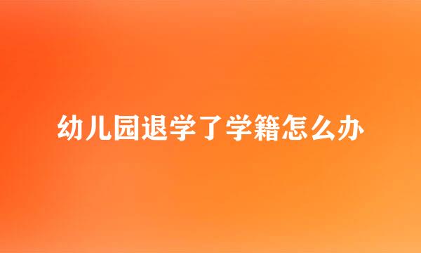 幼儿园退学了学籍怎么办
