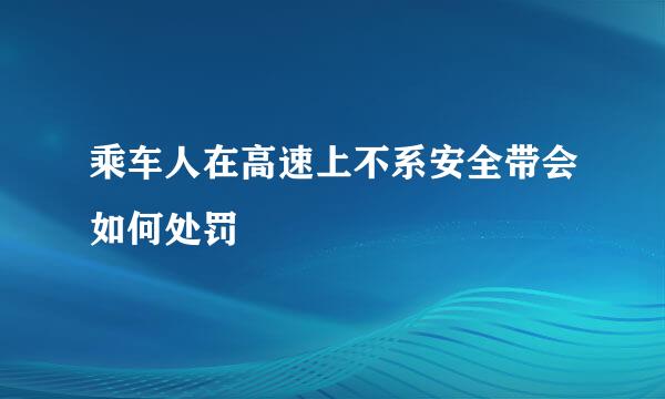 乘车人在高速上不系安全带会如何处罚