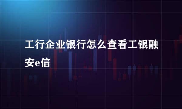 工行企业银行怎么查看工银融安e信