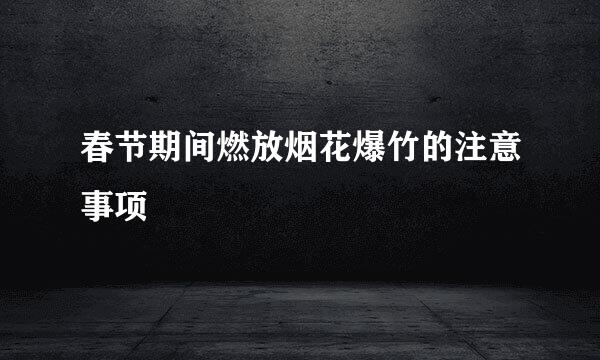 春节期间燃放烟花爆竹的注意事项