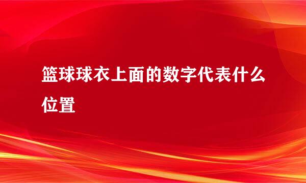 篮球球衣上面的数字代表什么位置