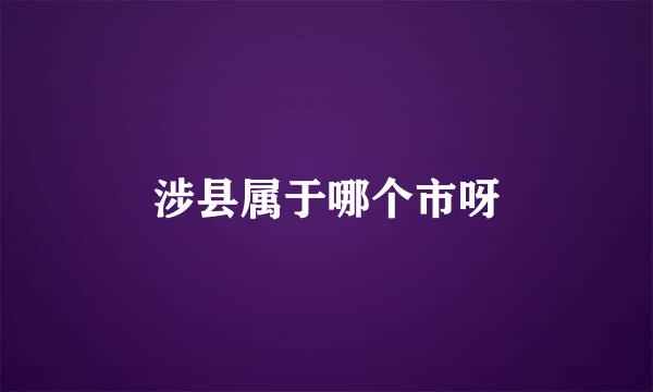 涉县属于哪个市呀