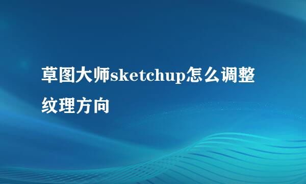 草图大师sketchup怎么调整纹理方向