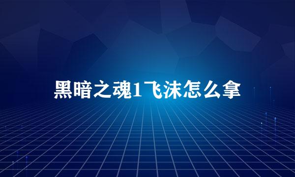 黑暗之魂1飞沫怎么拿