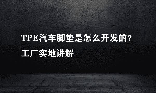TPE汽车脚垫是怎么开发的？工厂实地讲解