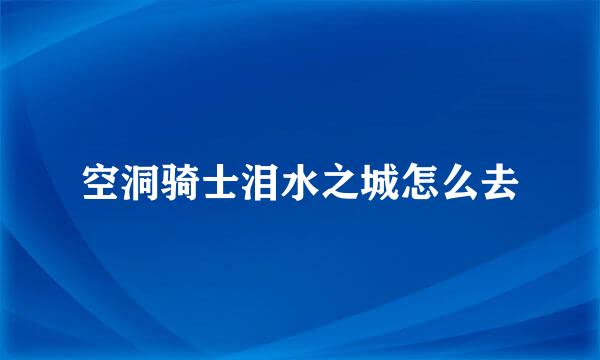空洞骑士泪水之城怎么去