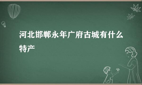 河北邯郸永年广府古城有什么特产