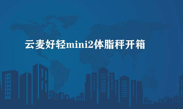 云麦好轻mini2体脂秤开箱