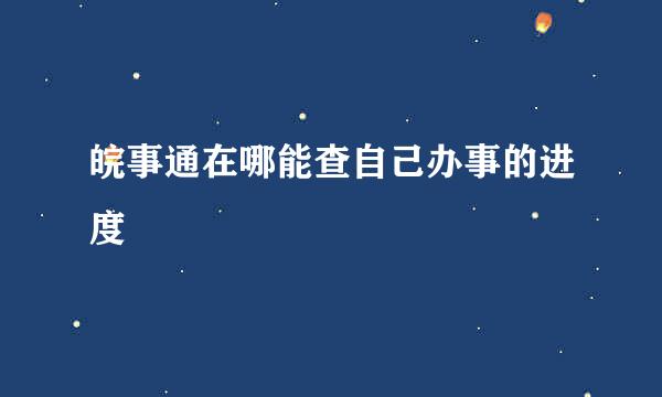 皖事通在哪能查自己办事的进度