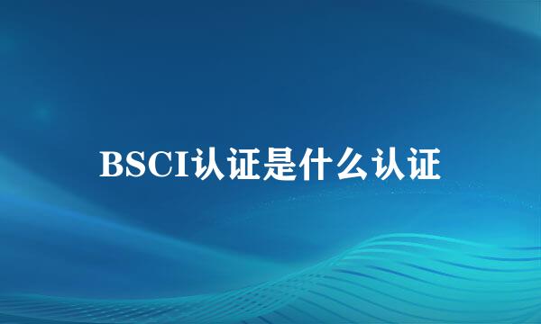 BSCI认证是什么认证