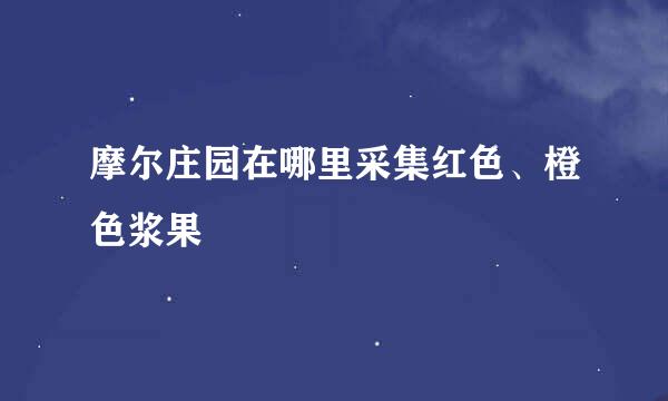 摩尔庄园在哪里采集红色、橙色浆果