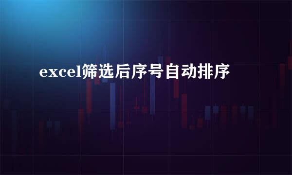 excel筛选后序号自动排序