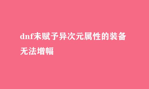 dnf未赋予异次元属性的装备无法增幅
