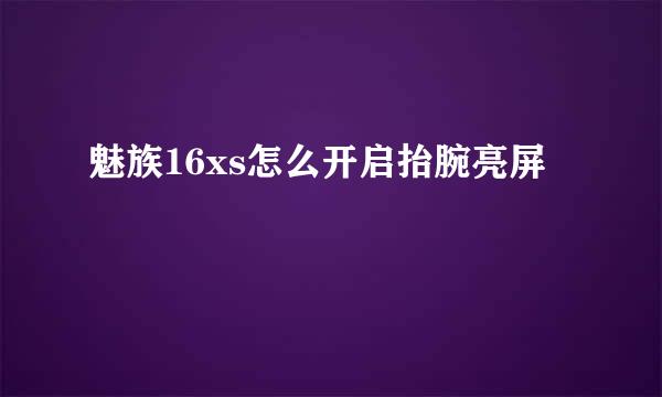 魅族16xs怎么开启抬腕亮屏