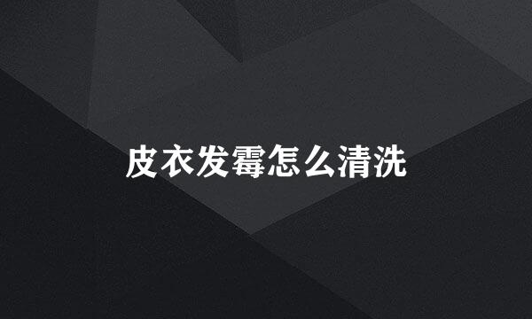 皮衣发霉怎么清洗
