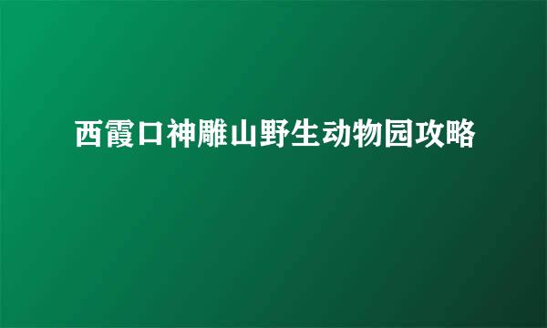 西霞口神雕山野生动物园攻略