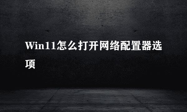 Win11怎么打开网络配置器选项