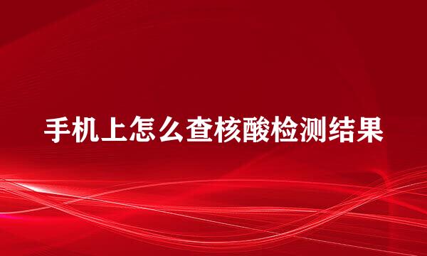 手机上怎么查核酸检测结果