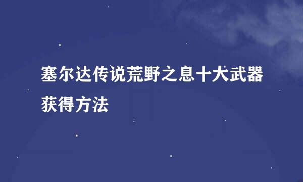 塞尔达传说荒野之息十大武器获得方法