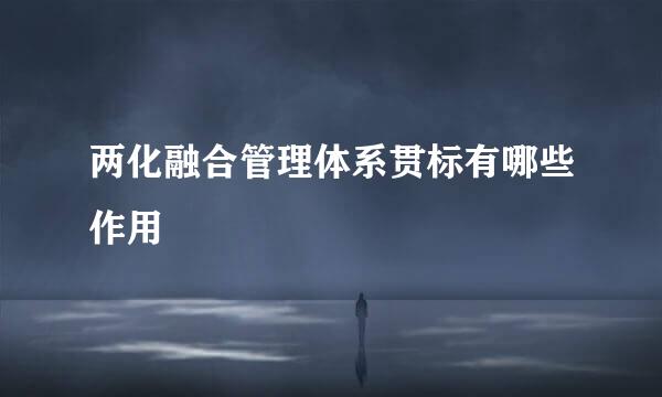 两化融合管理体系贯标有哪些作用