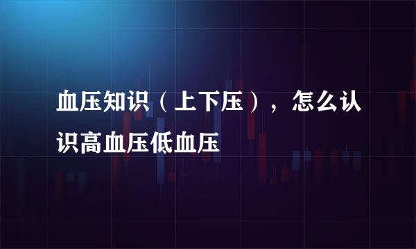 血压知识（上下压），怎么认识高血压低血压