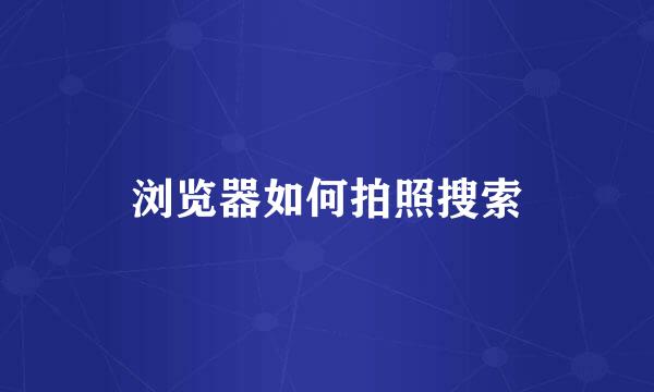 浏览器如何拍照搜索