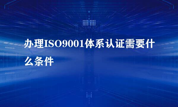 办理ISO9001体系认证需要什么条件