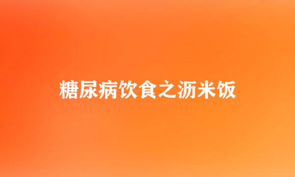 糖尿病饮食之沥米饭