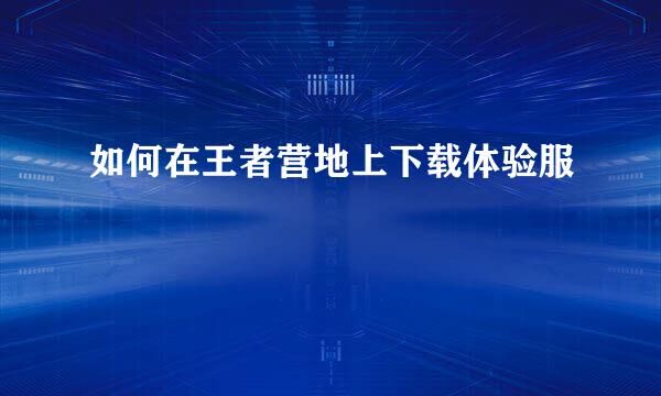 如何在王者营地上下载体验服
