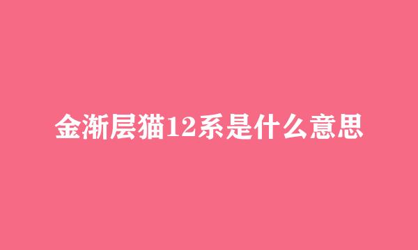 金渐层猫12系是什么意思