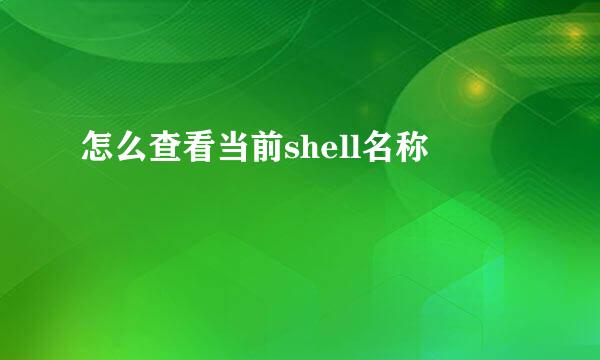 怎么查看当前shell名称