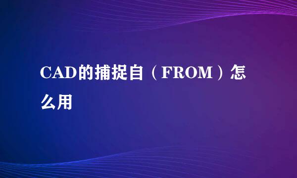 CAD的捕捉自（FROM）怎么用