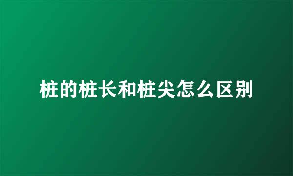 桩的桩长和桩尖怎么区别