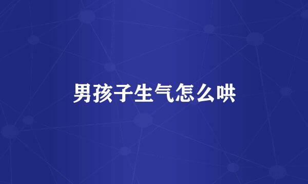 男孩子生气怎么哄