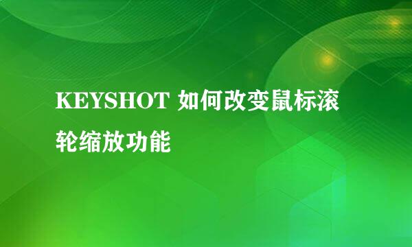 KEYSHOT 如何改变鼠标滚轮缩放功能