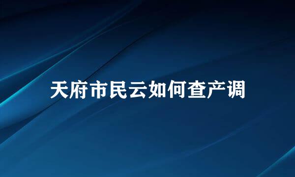 天府市民云如何查产调