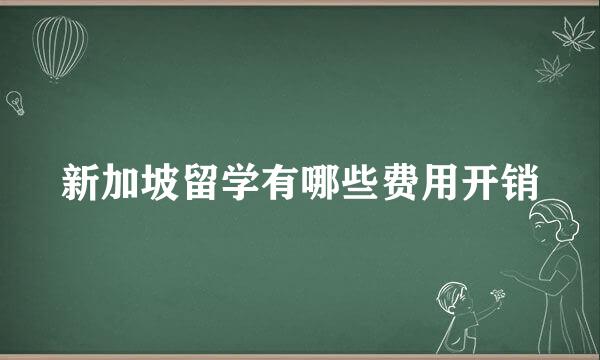 新加坡留学有哪些费用开销