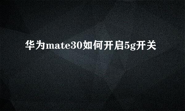 华为mate30如何开启5g开关
