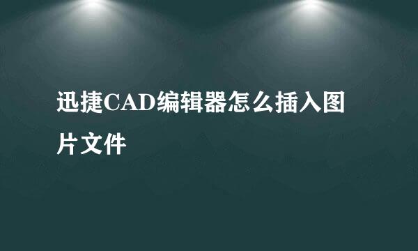 迅捷CAD编辑器怎么插入图片文件