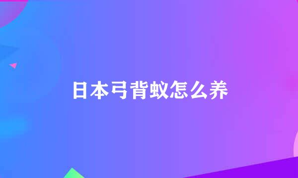日本弓背蚁怎么养