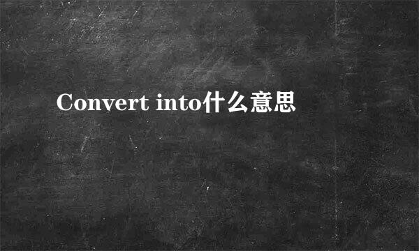 Convert into什么意思