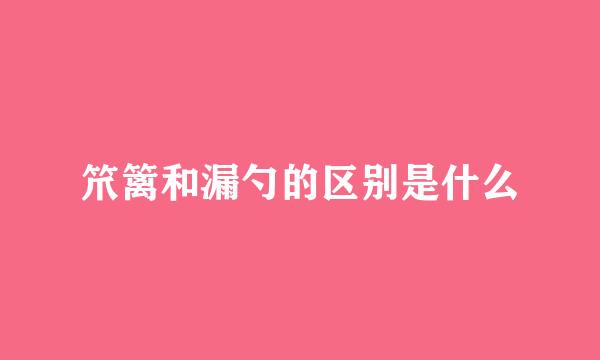 笊篱和漏勺的区别是什么